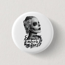 Monochrome Calavera Button