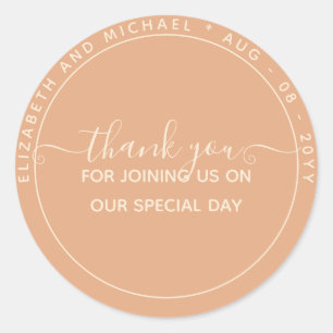 Monochrome Danke, dass Sie Labels bevorzugen Runder Aufkleber