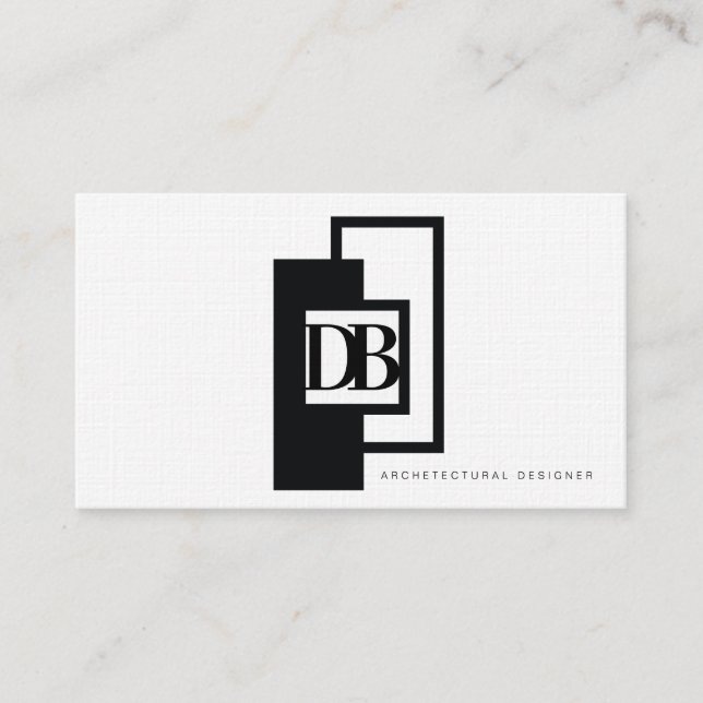 Monochrome Designer für Minimalistische Architektu Visitenkarte (Vorderseite)