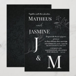 Monochrome Deutsche Und Script Hochzeit Einladung