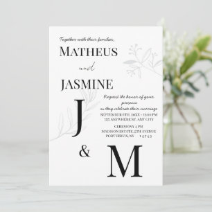 Monochrome Deutsche Und Script Hochzeit Einladung