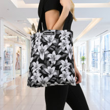 Monochrome Elegance - Schwarz-Weiß-Liliendesign