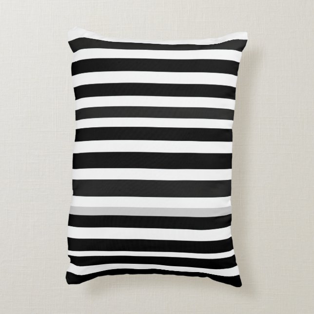 Monochrome Elegance Streifenkissen Dekokissen (Rückseite(Vertikal))