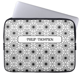 Monochrome Elegante Abstrakte Muster Laptop-Sieb Laptopschutzhülle