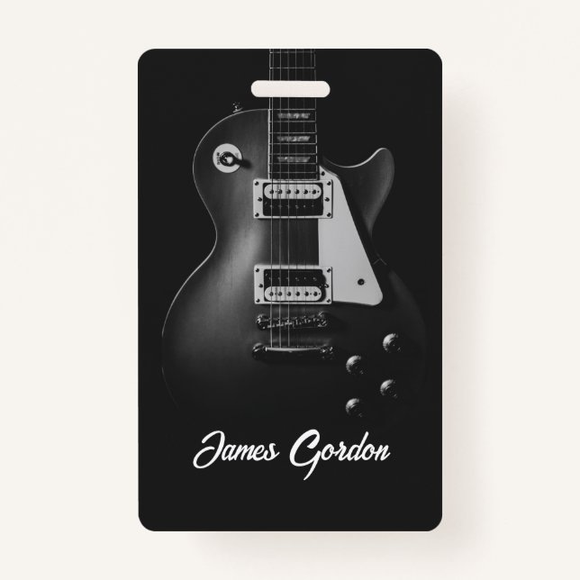 Monochrome elektrische Gitarre personalisiert Ausweis (Vorderseite)