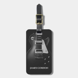 Monochrome elektrische Gitarre personalisiert Gepäckanhänger