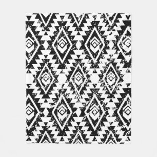 Monochrome, ethnisch nahtlose Muster Fleecedecke