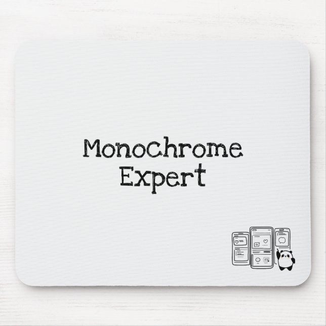 Monochrome Expert Mousepad für UX-Designer (Vorne)