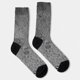 Monochrome Fingerabdruck-Muster-Socken Socken