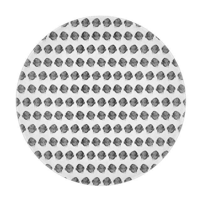 Monochrome Fisch Schneidebrett (Vorderseite)