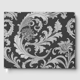 Monochrome Fleur-Antike-Muster Text Gästebuch
