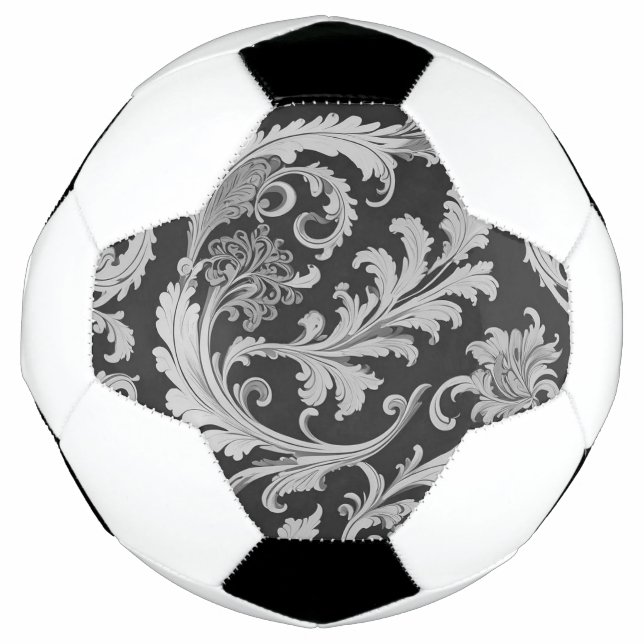 Monochrome Fleur Antique Muster Fußball (Vorderseite)