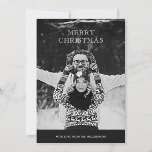 Monochrome Foto Frohe Weihnachtsgrüße Karte