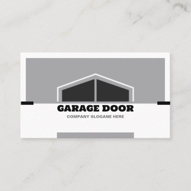 Monochrome Garage Door Visitenkarte (Vorderseite)