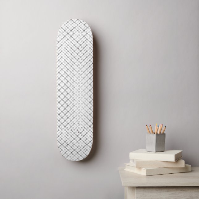 Monochrome Geometric Texture|Seamless Diamond Look Skateboard (Wandkunst)
