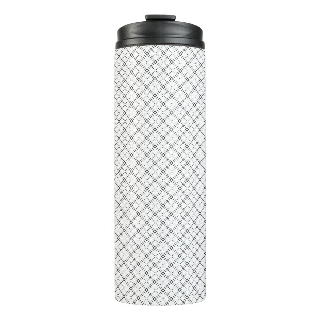 Monochrome Geometric Texture|Seamless Diamond Look Thermosbecher (Vorderseite)