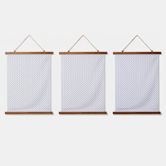 Monochrome Geometric Texture|Seamless Diamond Look Wandteppich Mit Holzrahmen (Dreifach)