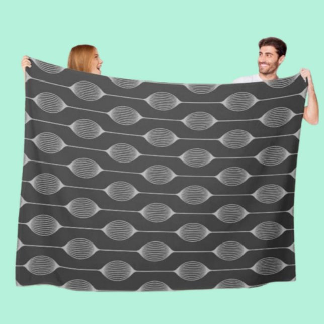 Monochrome Geometrie – abstraktes Muster Fleecedecke (Von Creator hochgeladen)