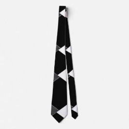 Monochrome geometrische Gitter Schwarz-weiß Grau Krawatte