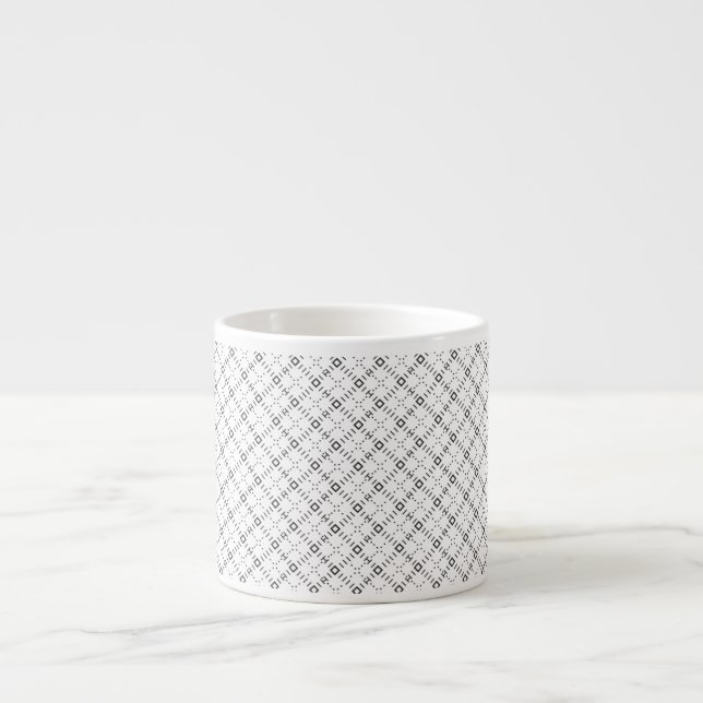 Monochrome geometrische Textur|Nahtloser Diamant-L Espressotasse (Vorderseite)