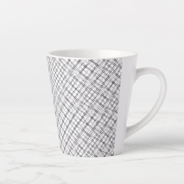 Monochrome geometrische Textur|Nahtloser Diamant-L Milchtasse (Rechts)