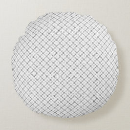 Monochrome geometrische Textur|Nahtloser Diamant-L Rundes Kissen