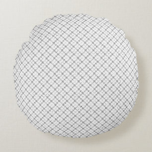 Monochrome geometrische Textur Nahtloser Diamant-L Rundes Kissen