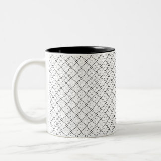 Monochrome geometrische Textur|Nahtloser Diamant-L Zweifarbige Tasse