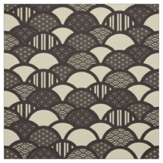 Monochrome geometrische Wellenmuster Stoff