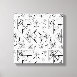 Monochrome. Geometrisches Ornament. Schwarz und We Leinwanddruck