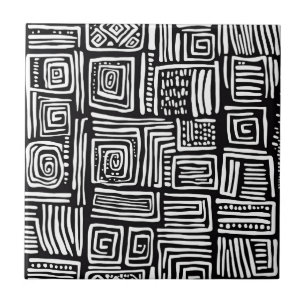 Monochrome gewebte Linienstruktur Schwarz Weiß Abs Fliese