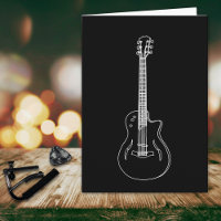 Monochrome Gitarre Einfach Zeichnend Geburtstag