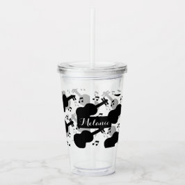 Monochrome Gitarren-Individuelle Name Acryltrinkbecher