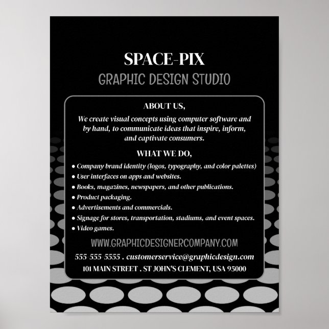 Monochrome Grafik, Grafik-Designer-Werbung Poster (Vorne)