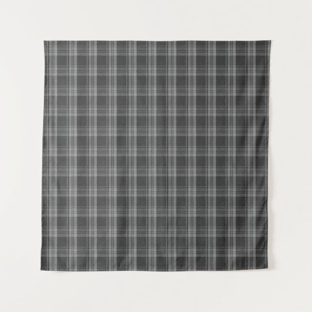 Monochrome grau geprüft wandteppich (Vorderseite)