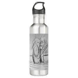 Monochrome graue Ballettschuhe Eleganter Tänzer Edelstahlflasche