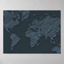 Monochrome graue Minimalistische Weltkarte