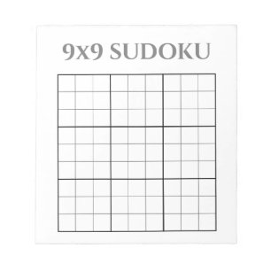 Monochrome Graue und weiße 9x9-Sudoku-Vorlage Notizblock