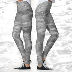 Monochrome graue Wasser-Leggings Leggings