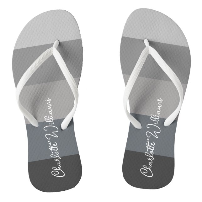 MONOCHROME GRAUEN FARBSTRIPE LINIE PATTERNAME FLIP FLOPS (Fußbett)
