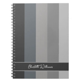 MONOCHROME GRAUEN FARBSTRIPE LINIE PATTERNAME NOTIZBLOCK