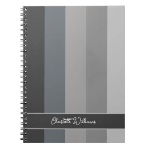 MONOCHROME GRAUEN FARBSTRIPE LINIE PATTERNAME NOTIZBLOCK