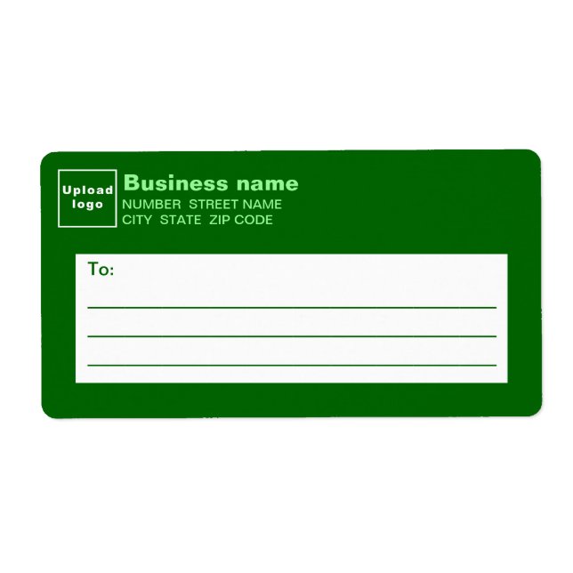 Monochrome Green Business Shipping Label (Vorne)