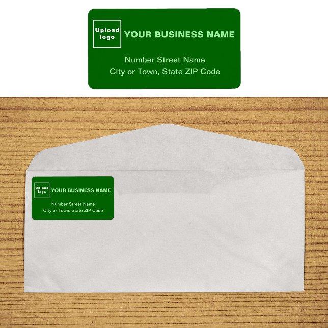 Monochrome grüne Geschäftsadresse Adressaufkleber (Monochrome green business address label on envelope)