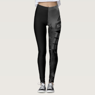 Monochrome Halb Schwarz Halb Ikonisches Britisches Leggings