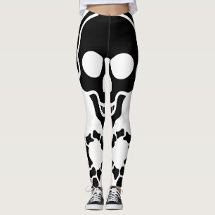 Monochrome Halloween Skull-Liebe Leggings