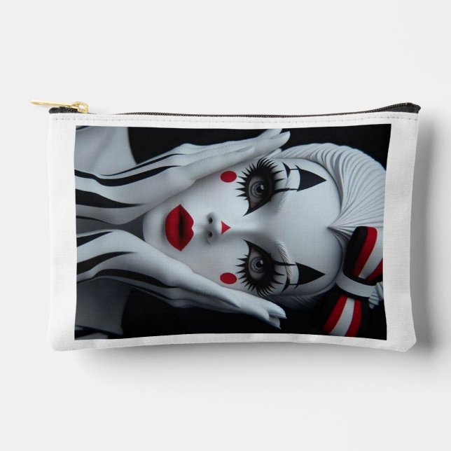 Monochrome Harlequin Makeup Bag - Bold & Elegant P Zubehörtasche (Vorderseite)