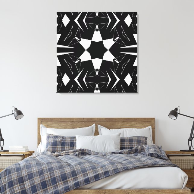 Monochrome Impuls Leinwanddruck (Insitu (Schlafzimmer))