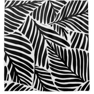 Monochrome Jungle Geometrie nahtloses Muster Duschvorhang