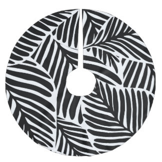 Monochrome Jungle Geometrie nahtloses Muster Polyester Weihnachtsbaumdecke